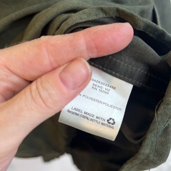 Covington Dark Green Microsuede Long Sleeve Dressy Button Front Shirt Size XL - Picture 4 of 10